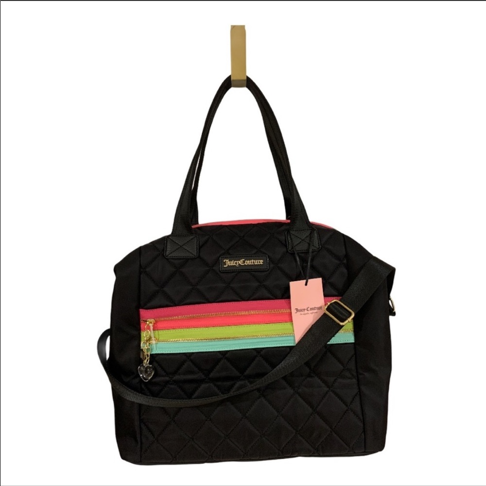 Juicy Couture Black Multi zipper weekender bag